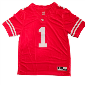 Women's University of Houston U of H GEN 2 Red & White Number 1 Jersey XL